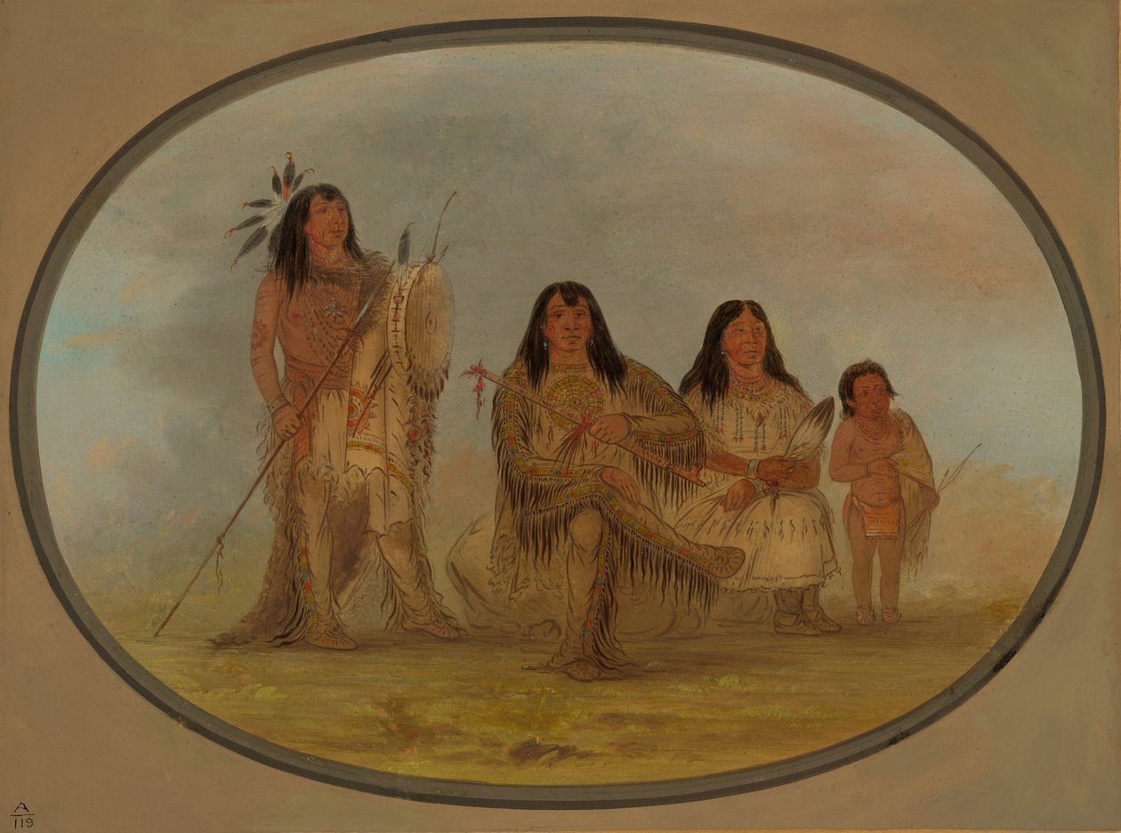 Náčelník Blackfoot, jeho žena a lékař, 18611869. od George Catlin