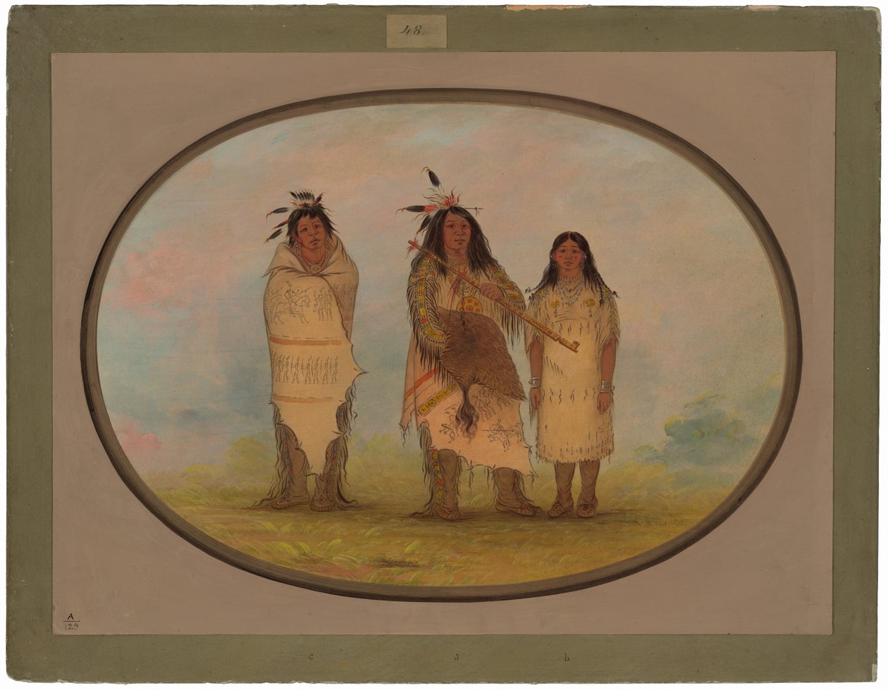 Náčelník Cheyenne, jeho žena a lékař od George Catlin
