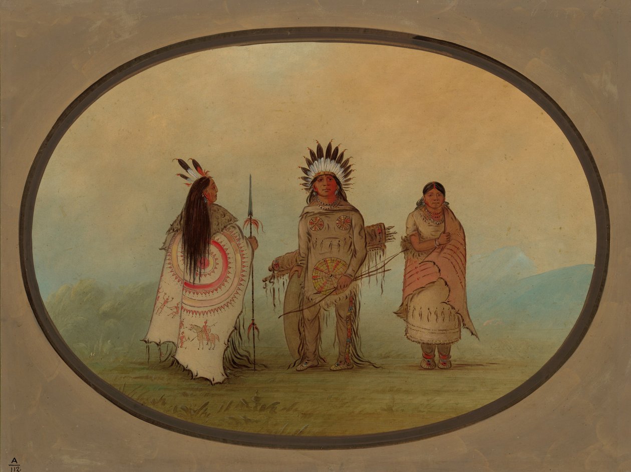 Vraní náčelník, válečník a jeho žena, 18551869. od George Catlin