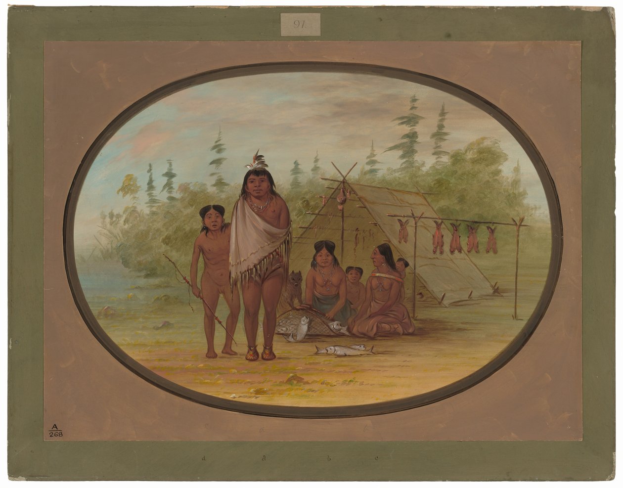 Plochý náčelník se svou rodinou od George Catlin