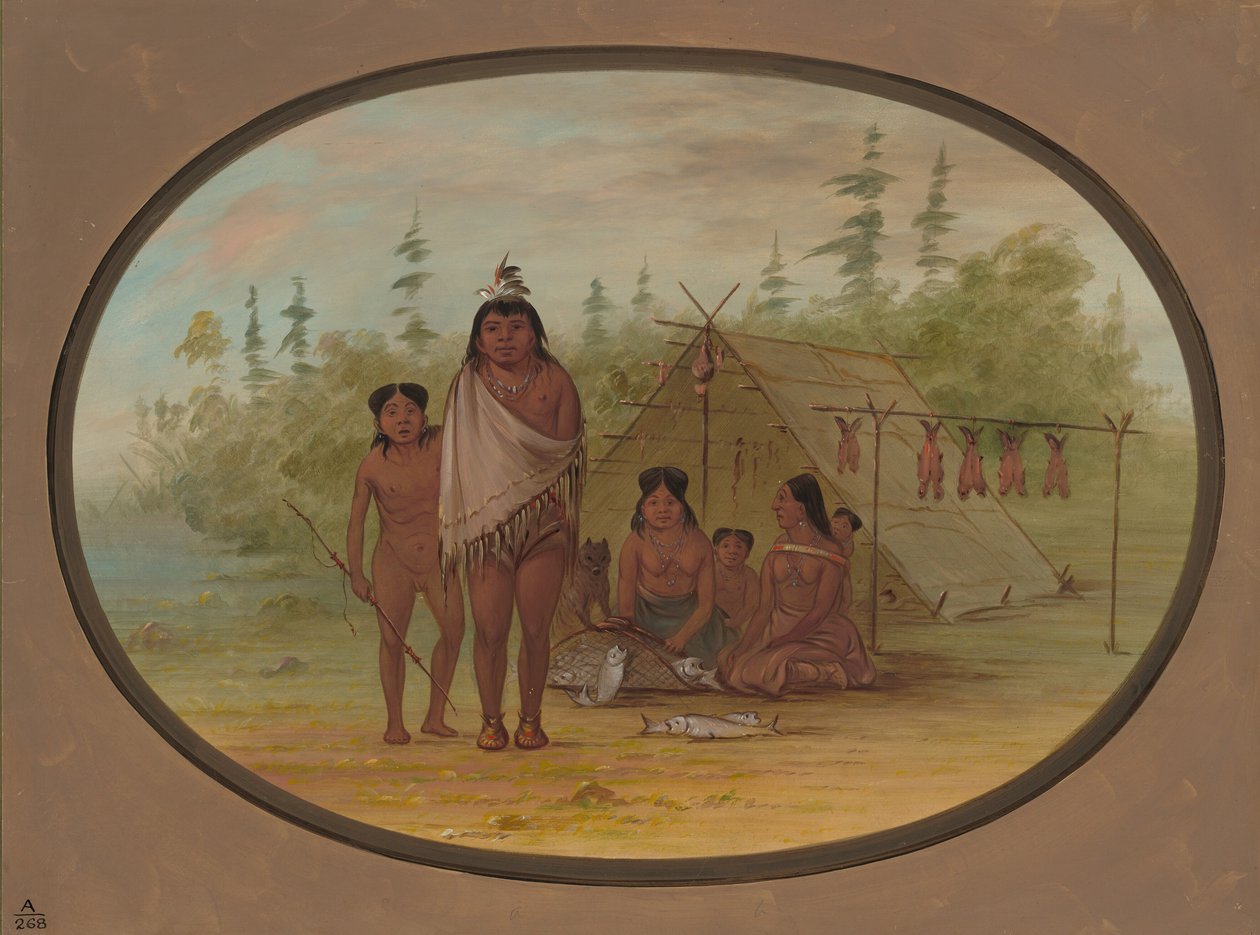Plochý náčelník s rodinou, 18551869. od George Catlin