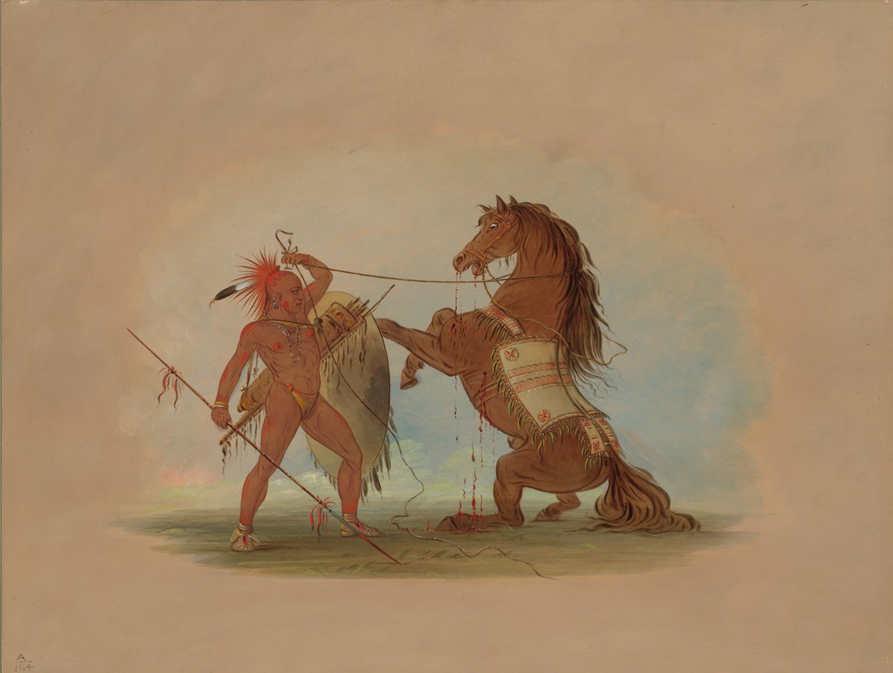 Válečník Pawnee obětující svého oblíbeného koně, 18611869. od George Catlin