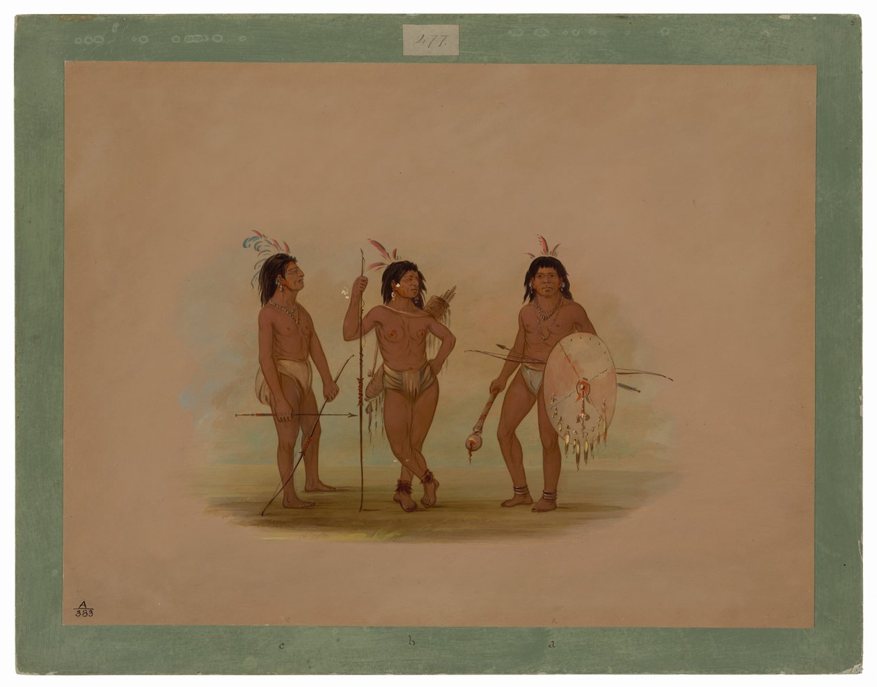 Náčelník Puelchee a dva mladí válečníci od George Catlin