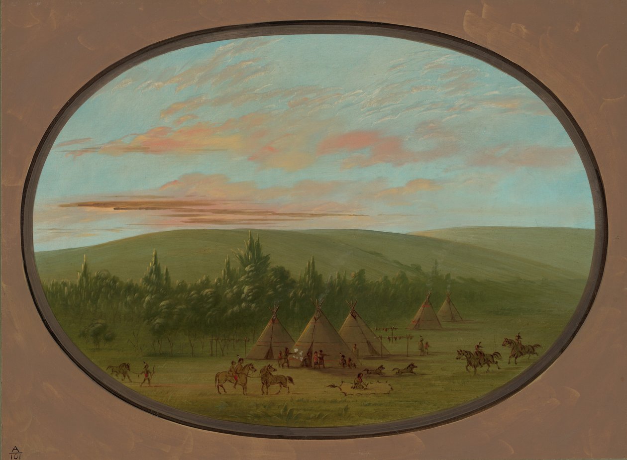 Siouxská vesnice, 18611869. od George Catlin