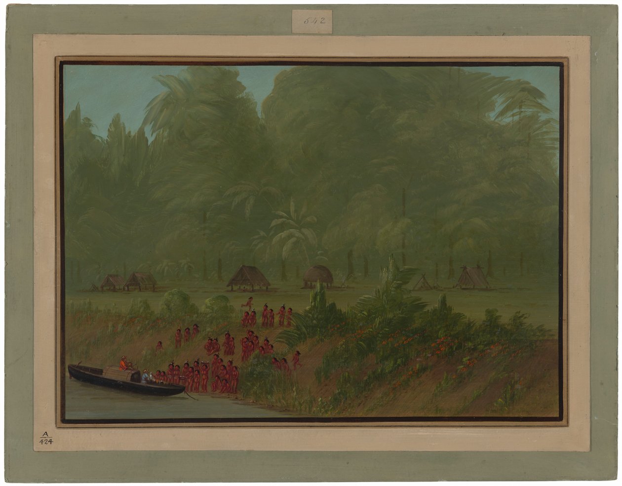Vesnice Yahua od George Catlin