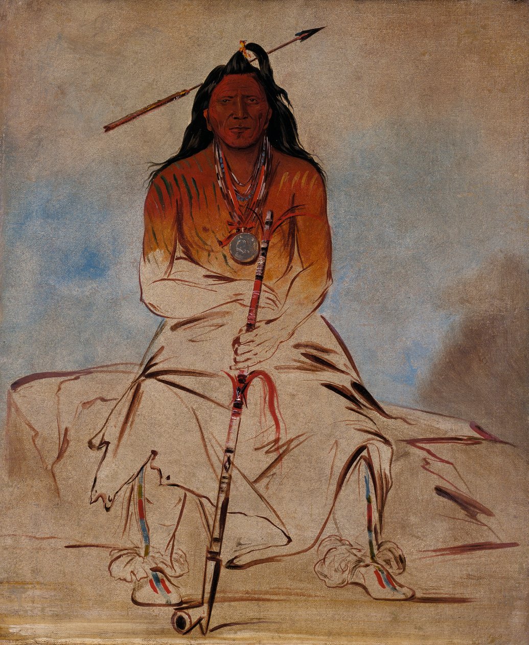 Ah-sháw-wah-róoks-te, Medicine Horse, Velký statečný Pawnee od George Catlin