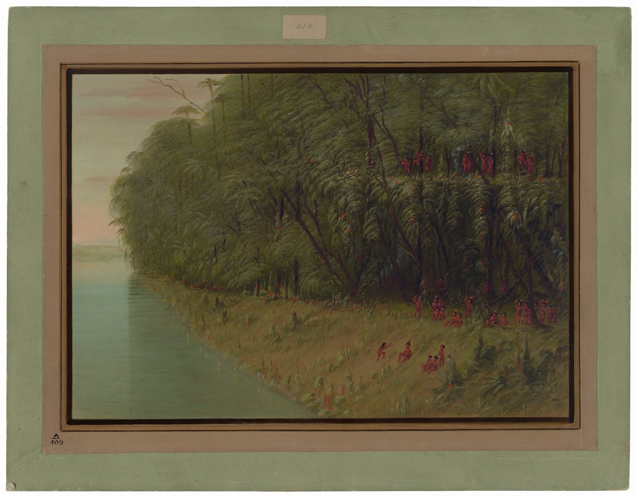 Amazonský prales - Pohled na břeh od George Catlin