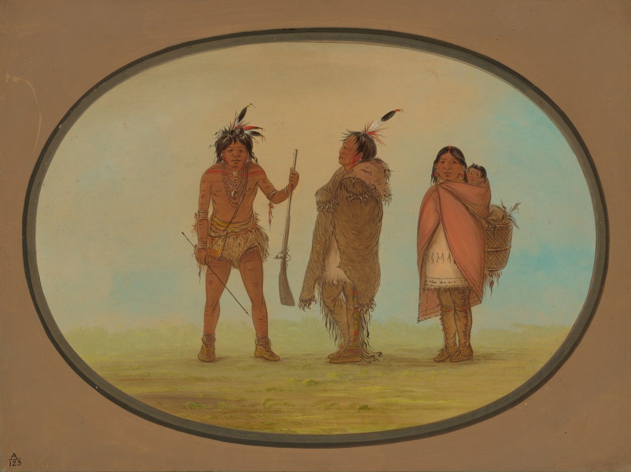 Náčelník Arapaho, jeho žena a válečník, 18611869. od George Catlin