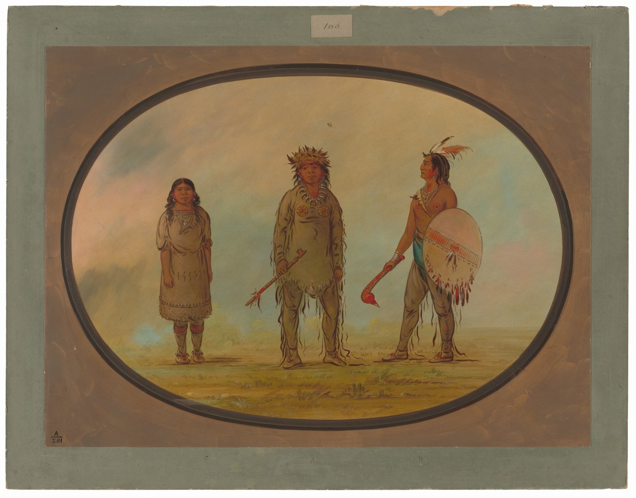 Náčelník Athapasca, jeho žena a válečník od George Catlin