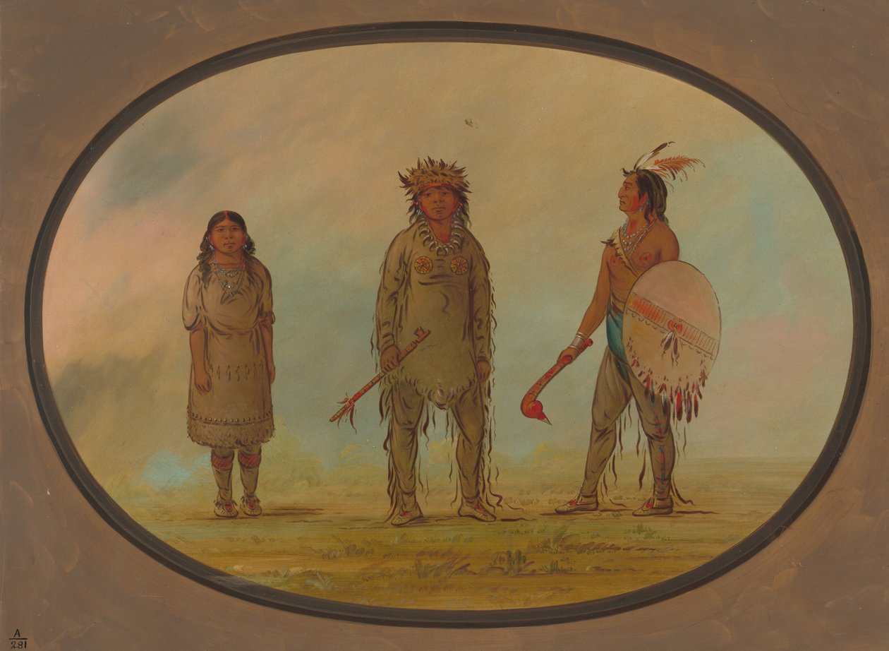 Náčelník Athapasca, jeho manželka a válečník, 18551869. od George Catlin