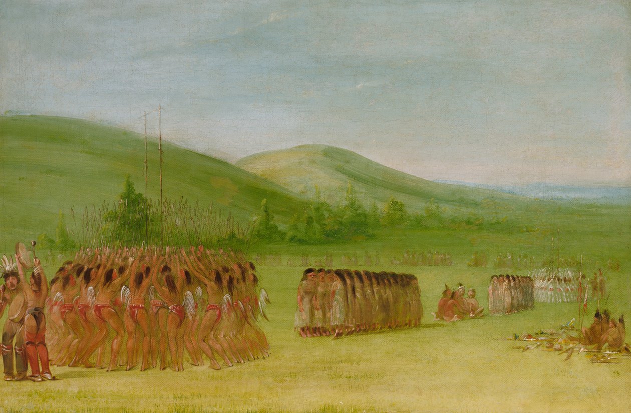 Plesový tanec, Choctaw, 1834-1835. od George Catlin