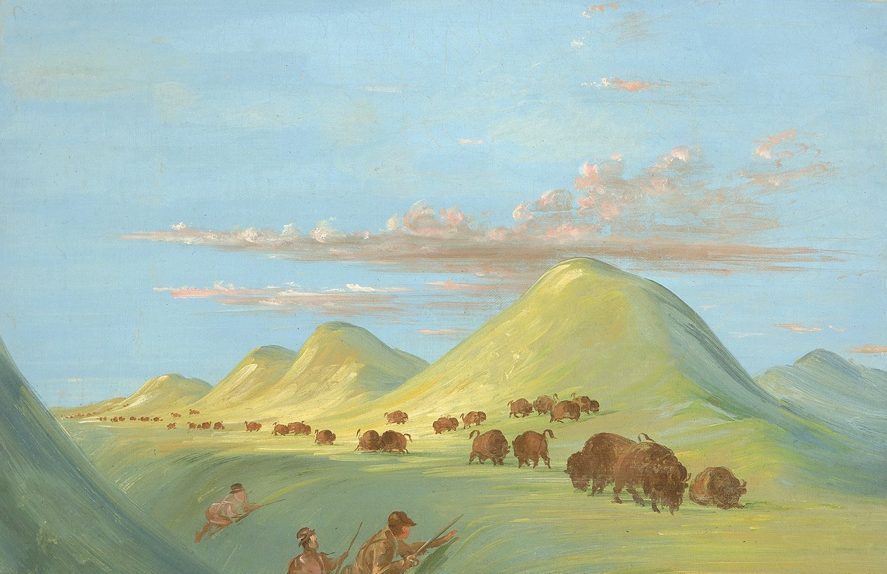 Batiste, Bogard a já se blížíme k Buffalu na Missouri, 1837-1839. od George Catlin
