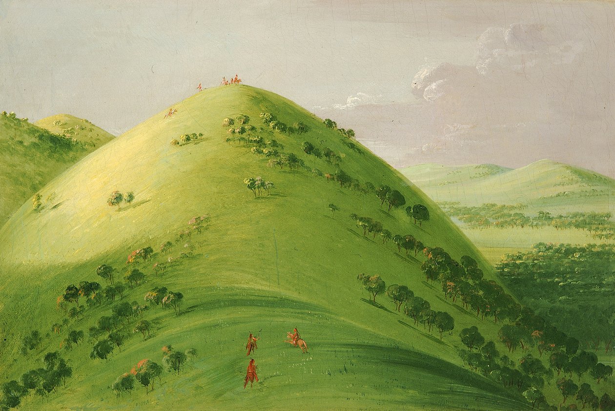 Krásné útesy Prairie Bluffs, Horní Mississippi od George Catlin