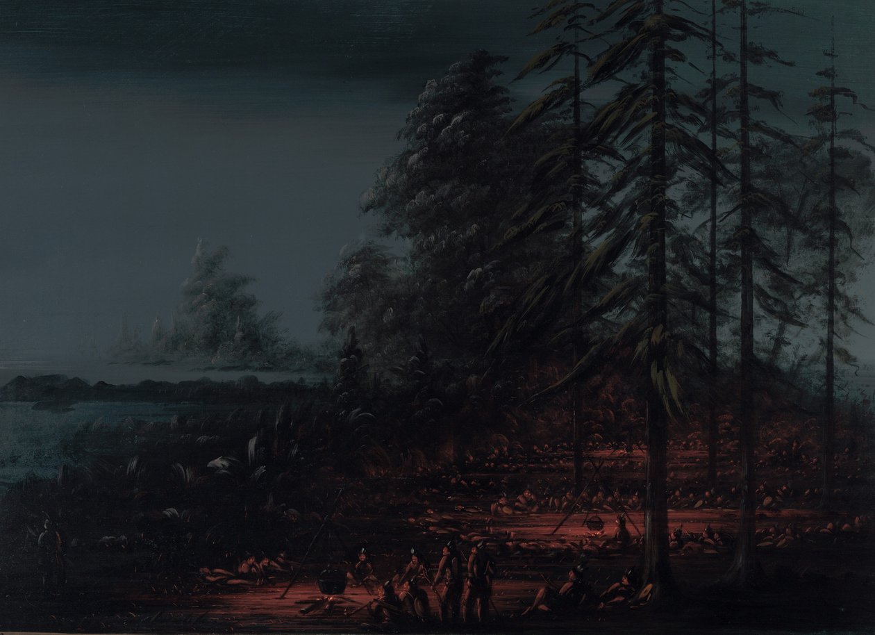 Bivak Sioux War Party, 18611869. od George Catlin