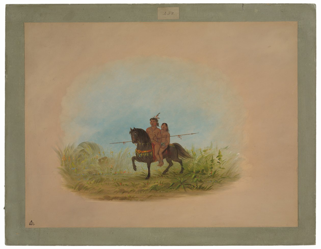 Nevěsta a ženich na koni - Connibo od George Catlin