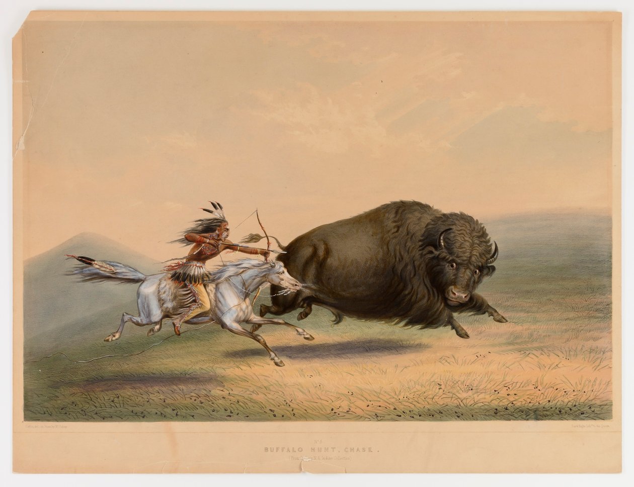 Buffalo Hunt, Chase - ne. 5 od George Catlin