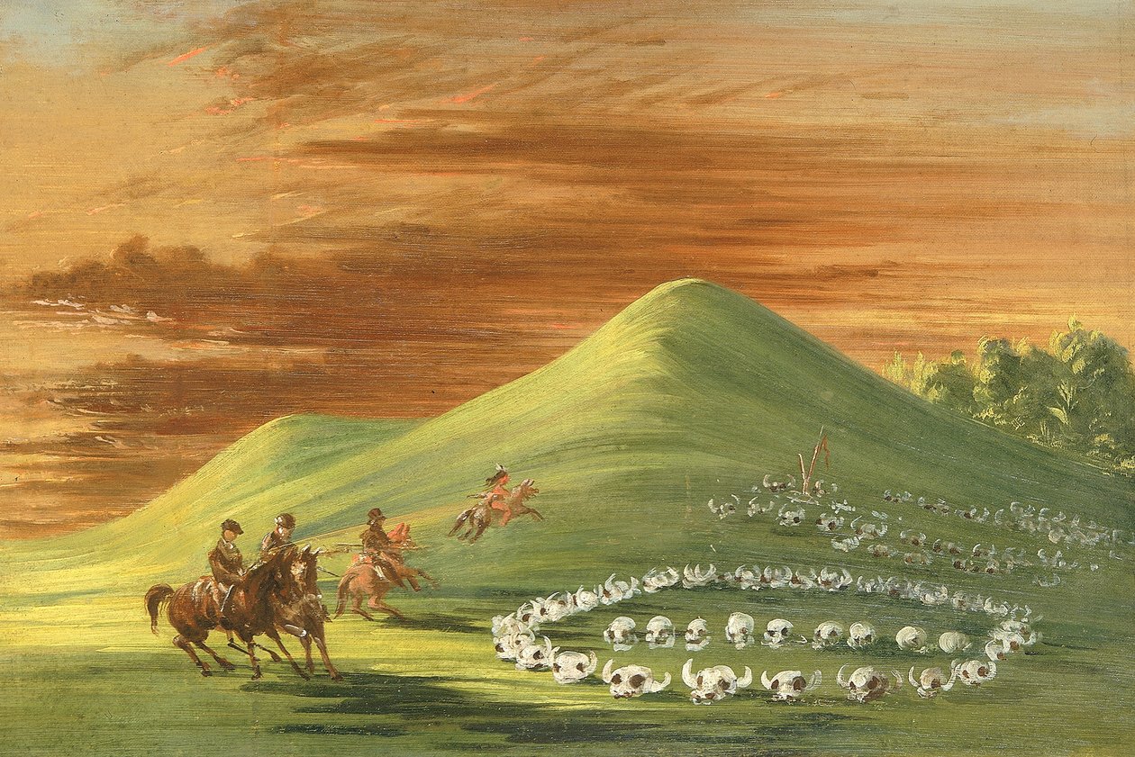 Butte de Mort, Siouxské pohřebiště, Horní Missouri od George Catlin