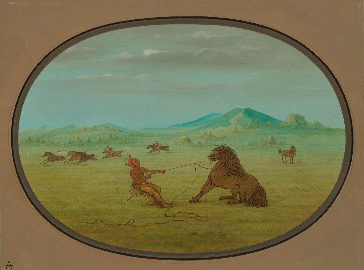 Chytání divokých koní - Pawnee, 18611869. od George Catlin