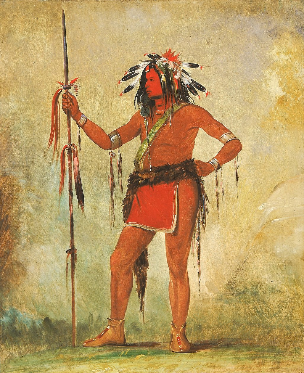 Cáh-be-múb-bee, Ten, který sedí všude, statečný od George Catlin
