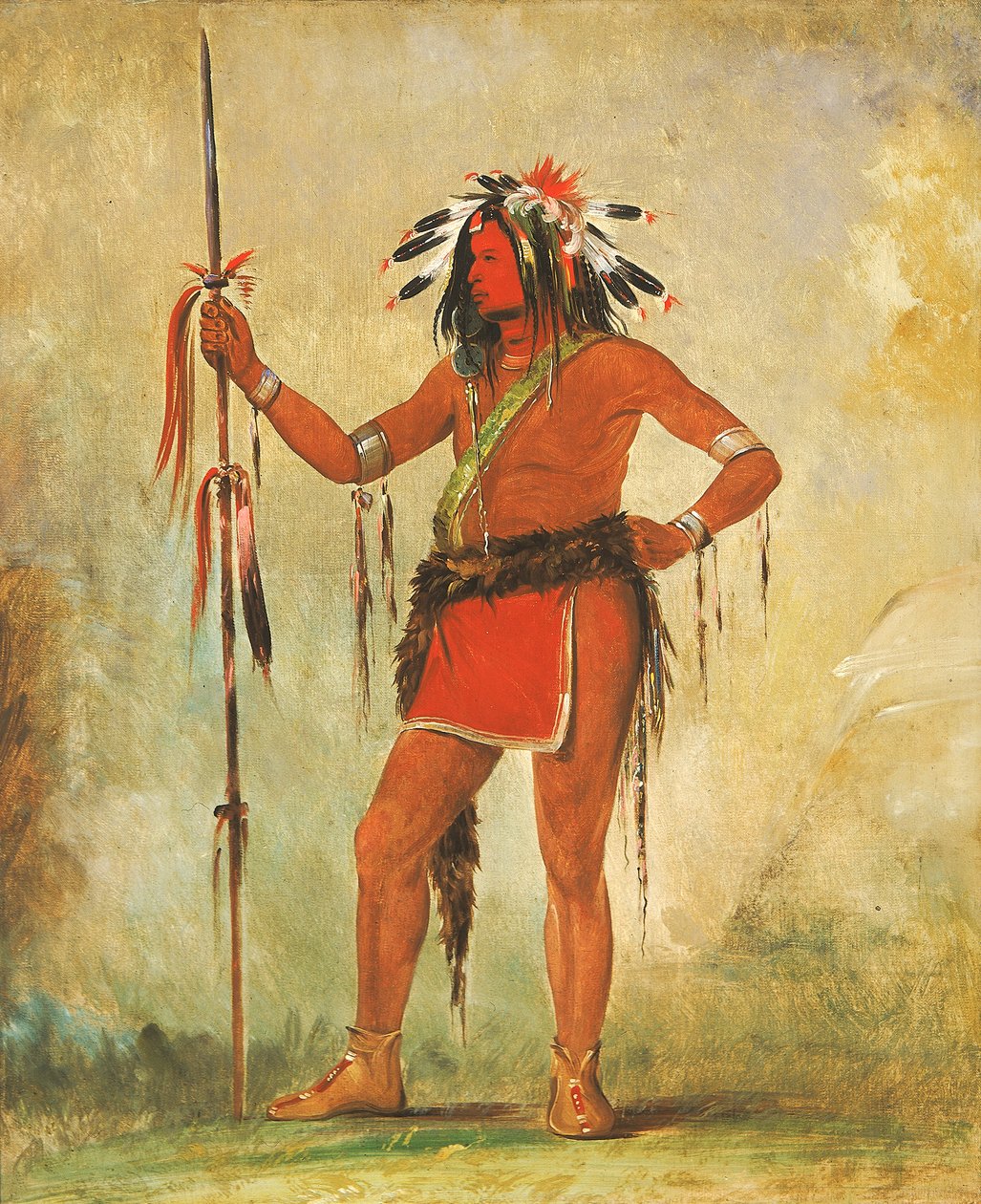 Cáh-be-múb-bee, Ten, kdo všude sedí, statečný, 1835. od George Catlin