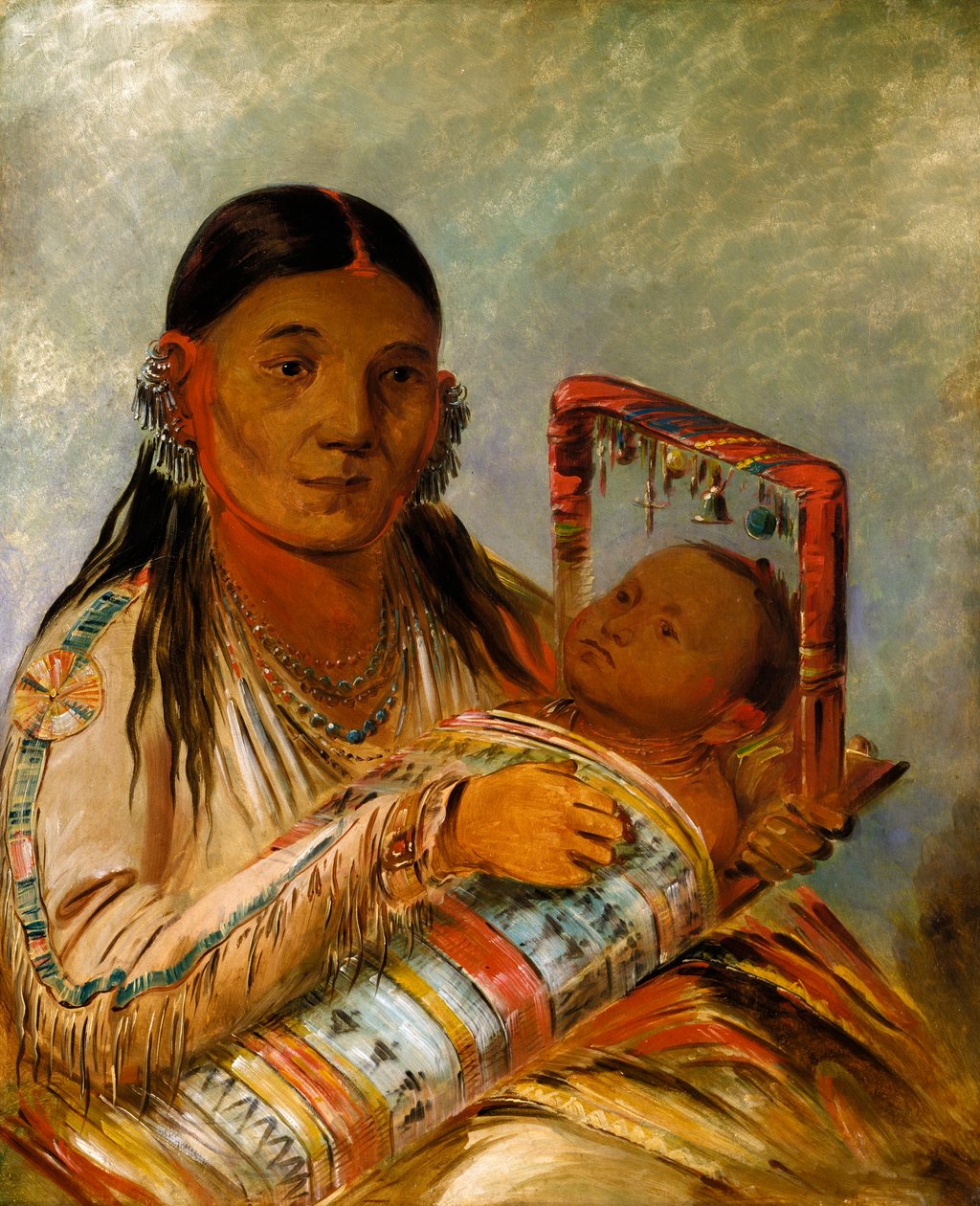 Chée-ah-ká-tchée, manželka Nót-to-waye od George Catlin
