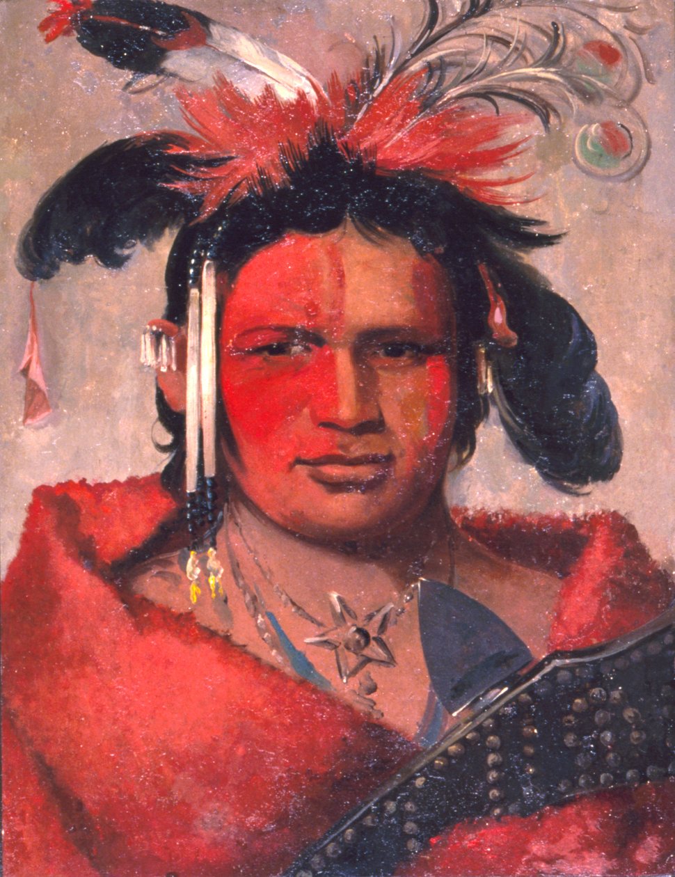 Chee-me-náh-na-quet, Velký mrak, syn medvěda Grizzlyho od George Catlin