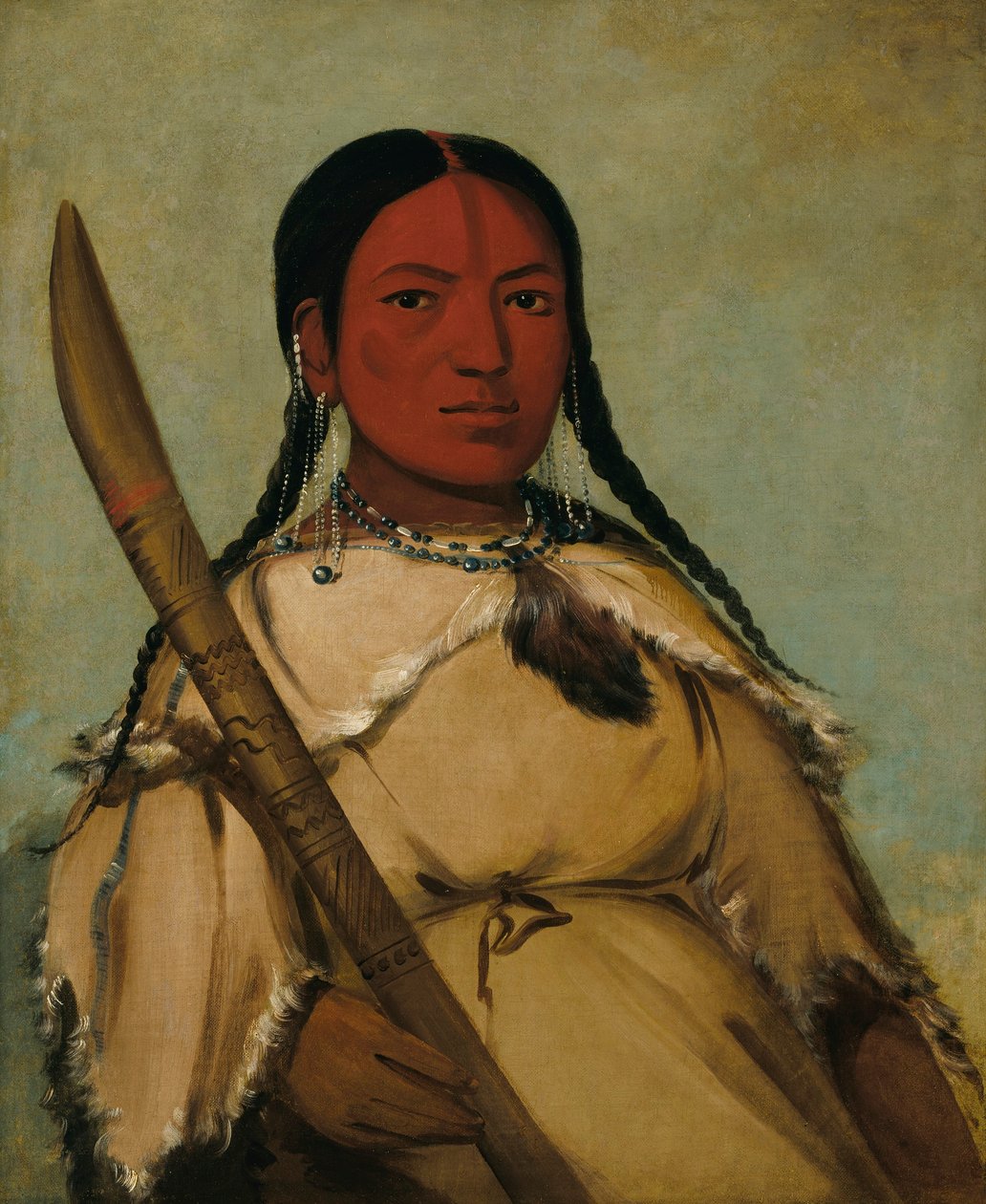 Chin-cha-pee, Fire Bug That Creeps, Manželka holubí hlavy vejce od George Catlin