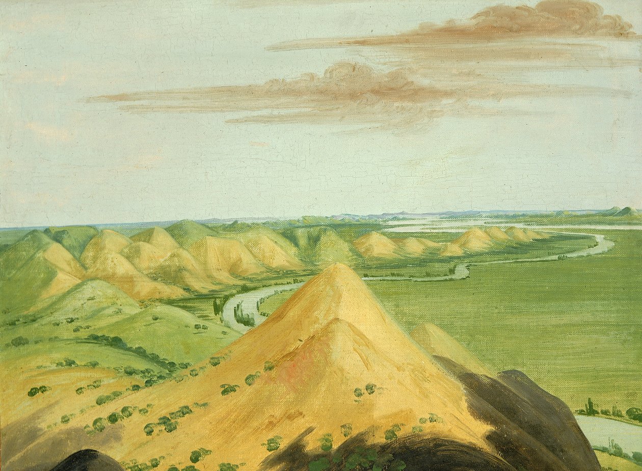 Clay Bluffs, dvacet mil nad Mandans, 1832. od George Catlin