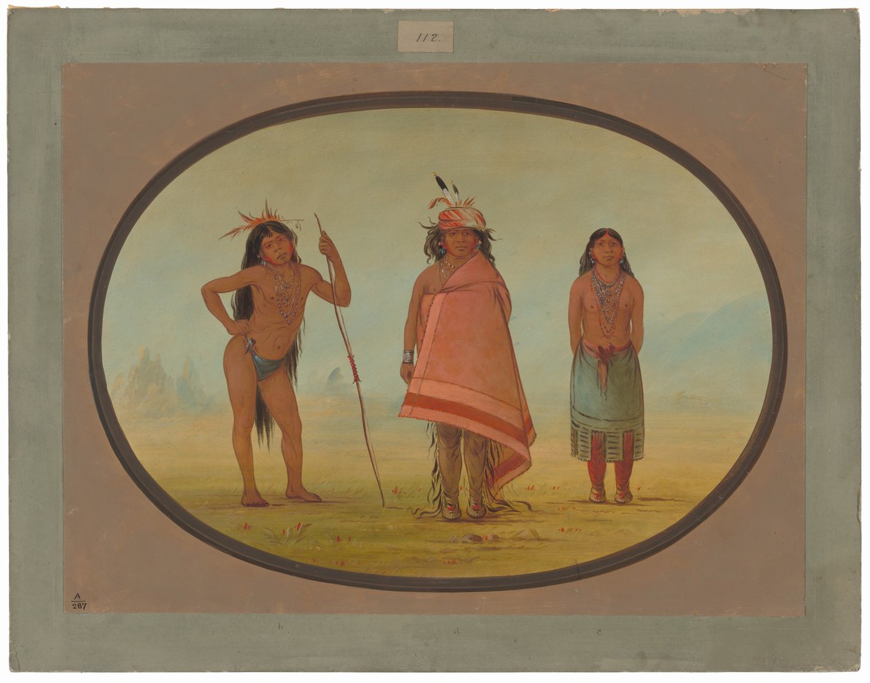 Cochimtee náčelník, jeho žena a válečník od George Catlin