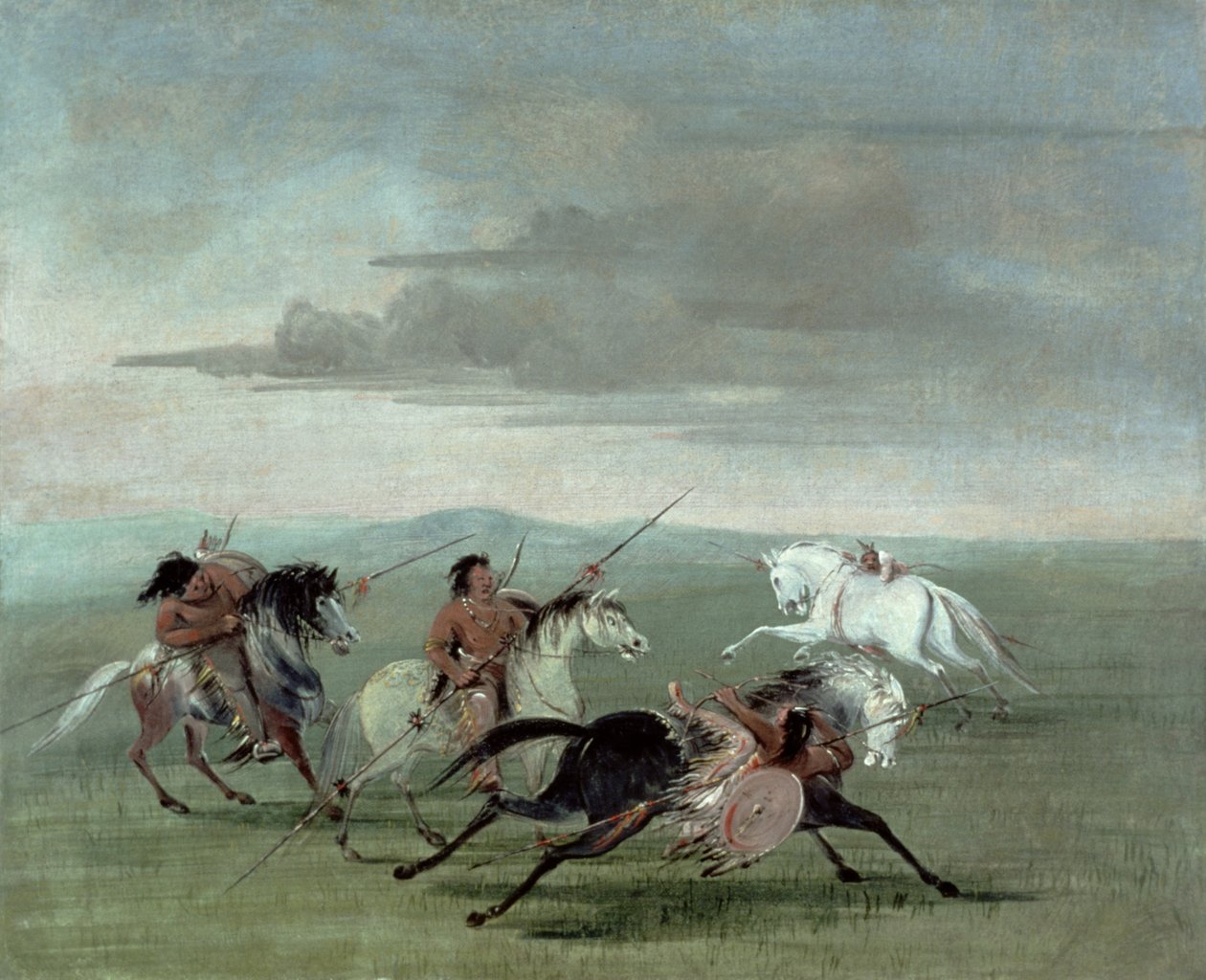 Comanche Feats of Martial Horsemanship od George Catlin