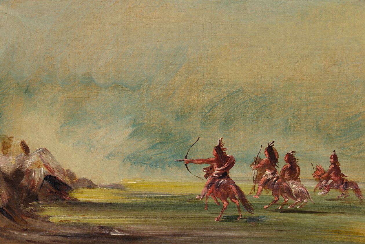 Komančové dávají šípy Lékařské skále, 1837-1839. od George Catlin
