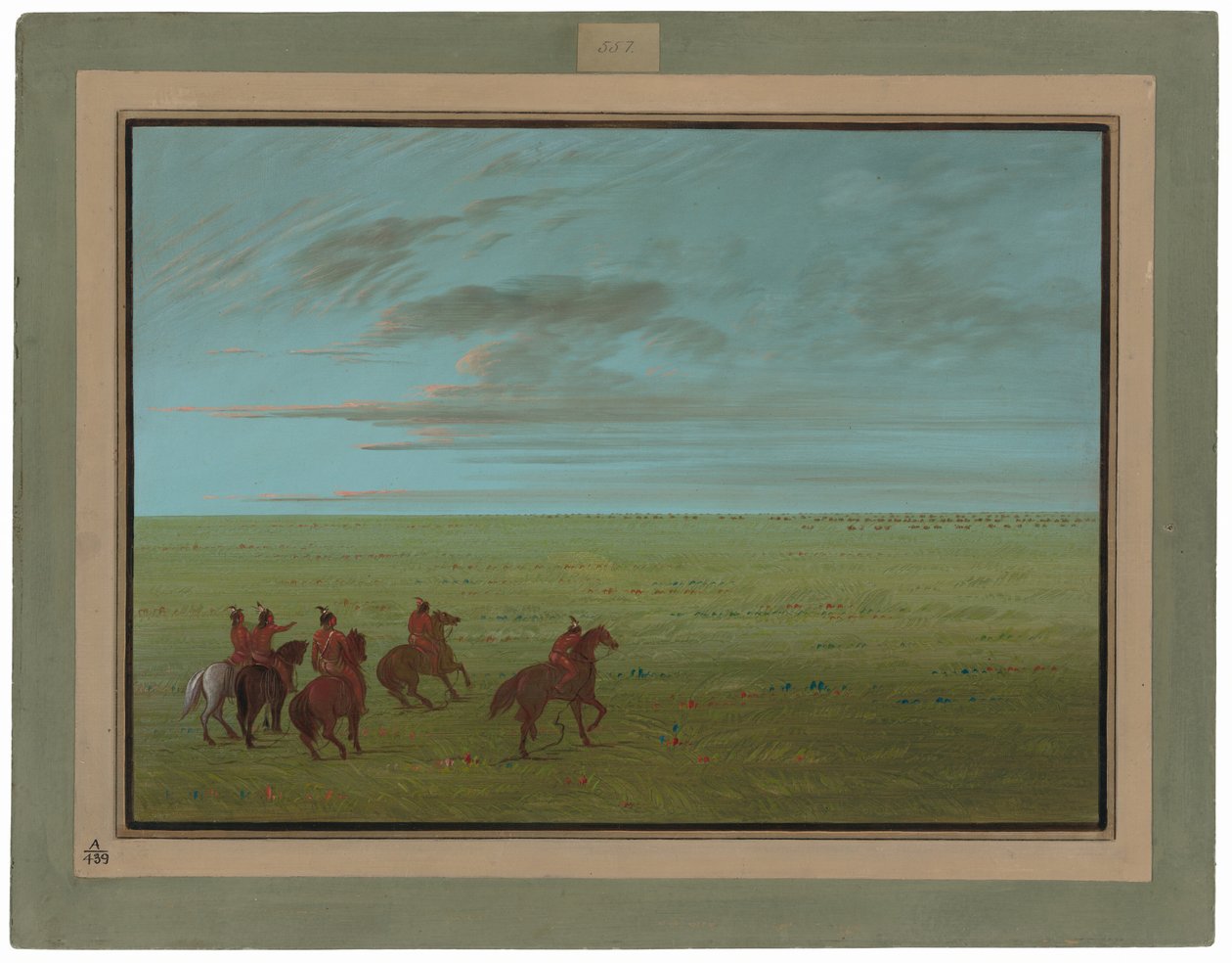Connibos Starting for Wild Horses od George Catlin