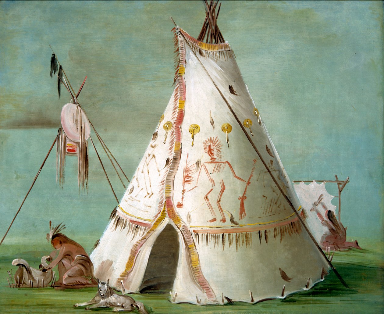 Crow Lodge of 25 Buffalo skins, 1832-1833. od George Catlin