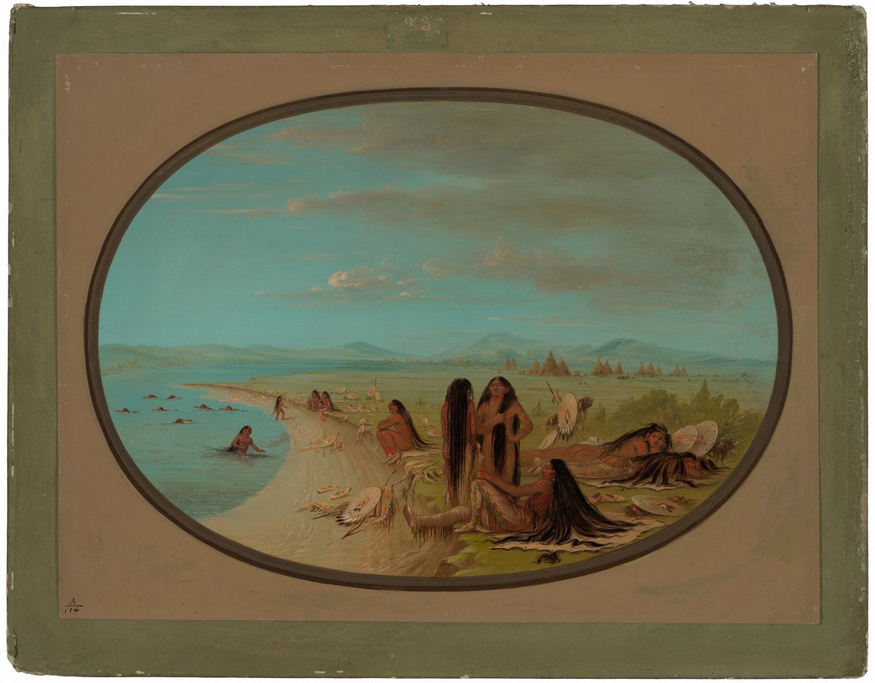 Vraní válečníci koupání od George Catlin
