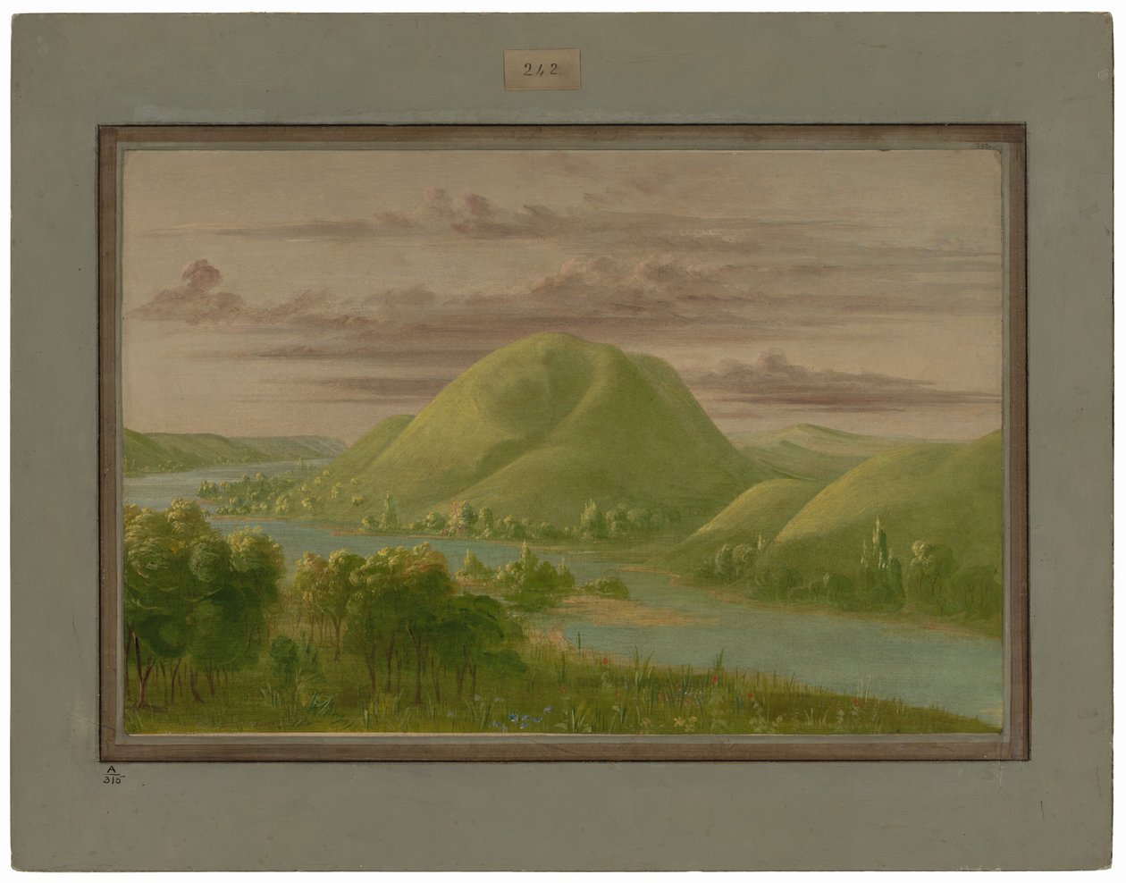 Zvědavé travnaté útesy, řeka svatého Petra od George Catlin