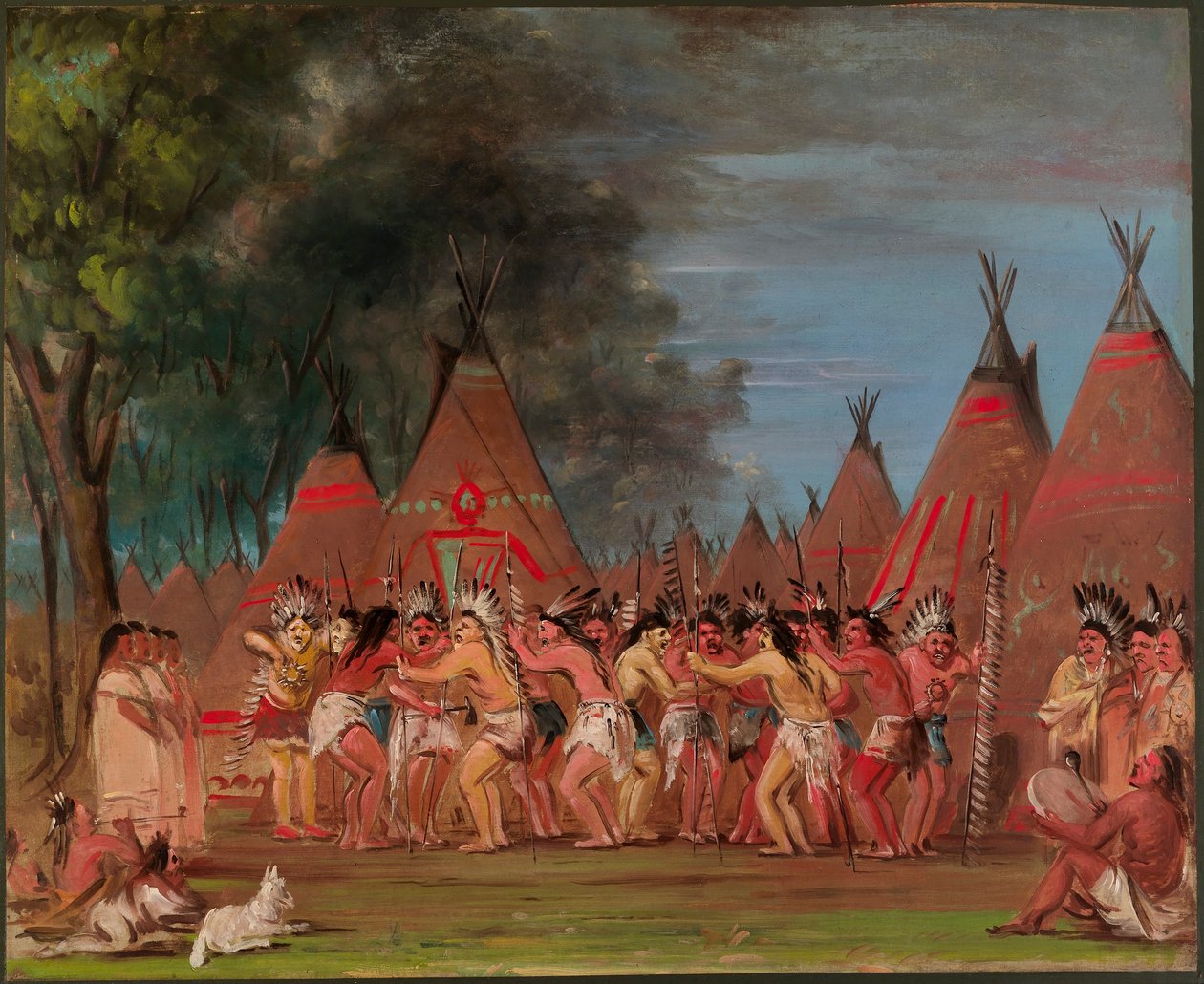 Tanec náčelníků, Ústí řeky Teton od George Catlin