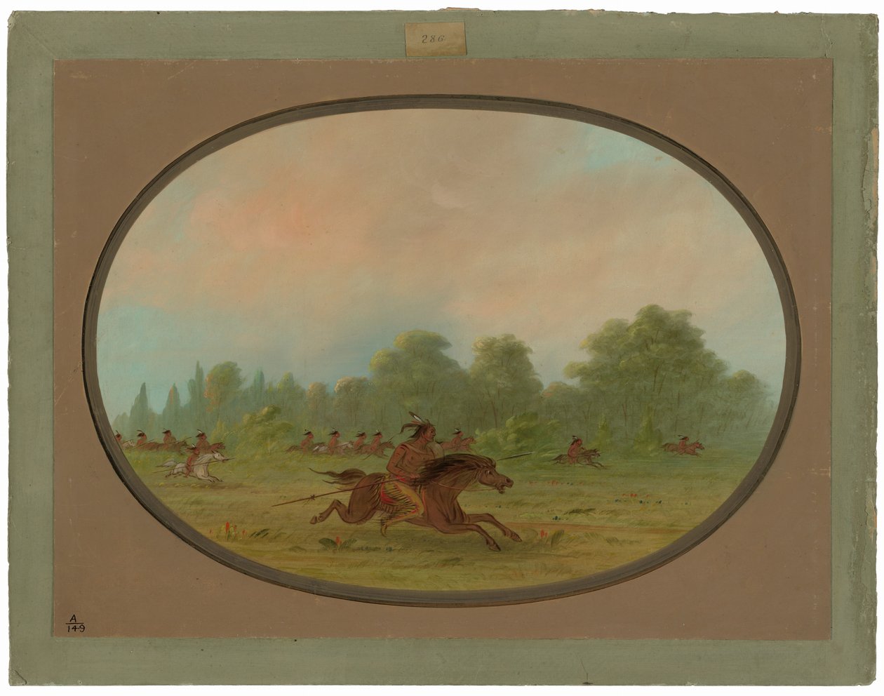 Defile of a Comanche War Party od George Catlin