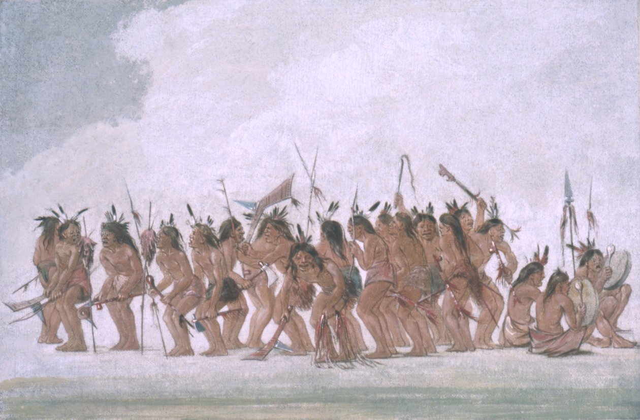Dog Dance ve Fort Snelling od George Catlin