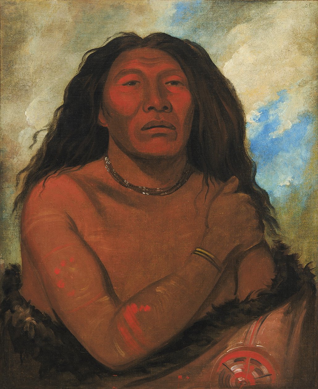 Duhk-gits-o-ó-see, Červený medvěd, vážený válečník, 1832. od George Catlin