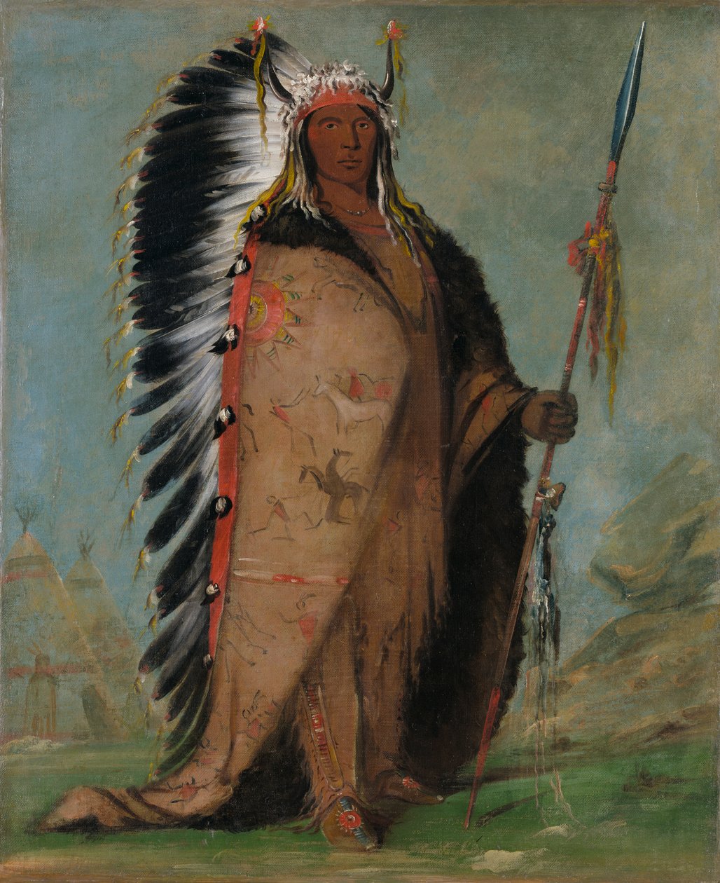 Ee-áh-sá-pa, Black Rock, a Two Kettle Chief, 1832. od George Catlin