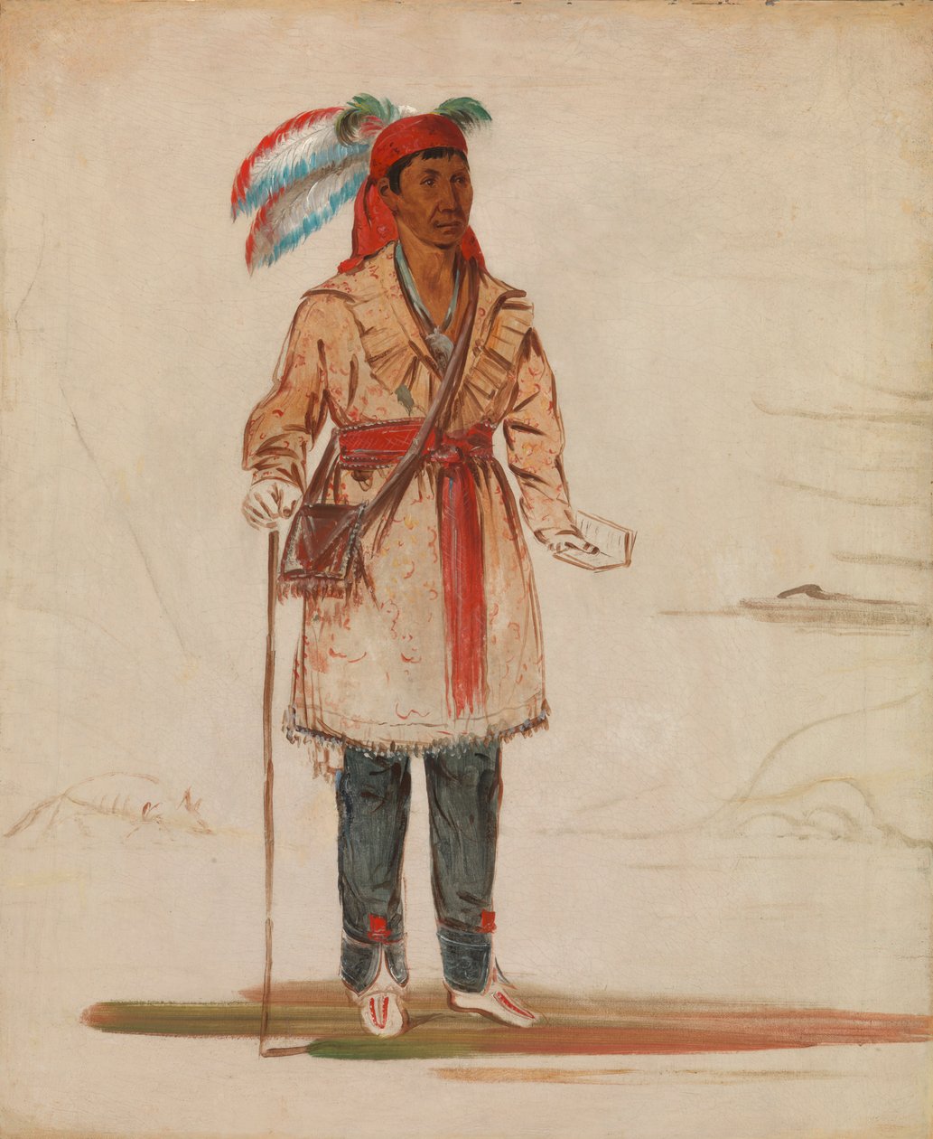 Ee-tów-o-kaum, Obě strany řeky, náčelník kmene od George Catlin