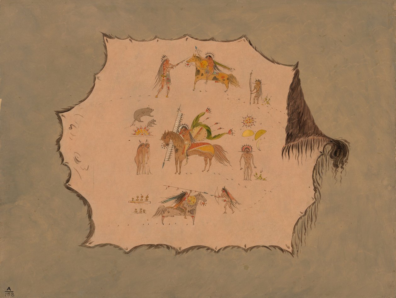 Faksimile doktorského roucha Pawnee s fantastickými profesionálními vzory, 18611869. od George Catlin