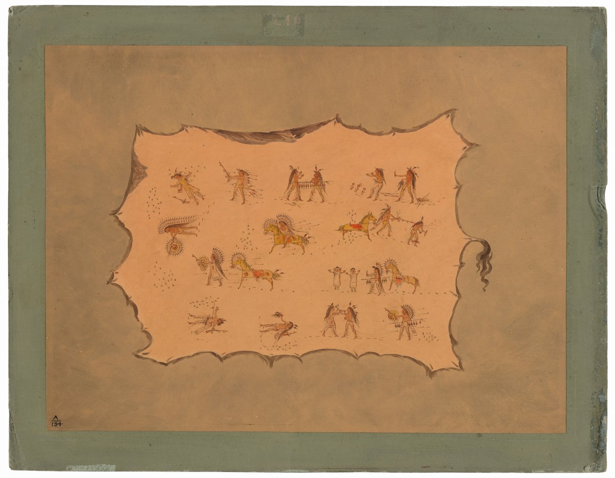 Faksimile roucha Mah-to-toh-pa - Mandan od George Catlin