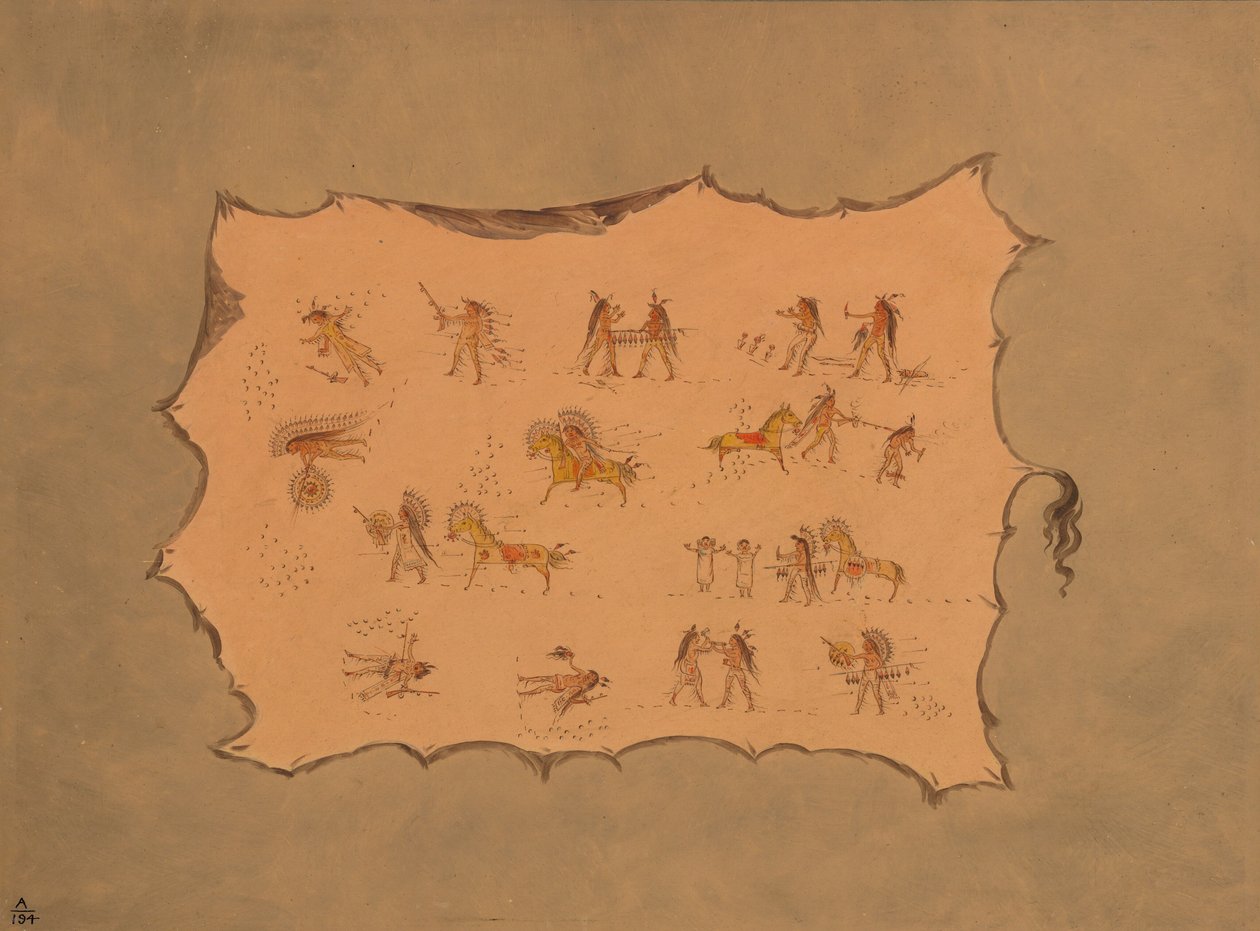 Faksimile roucha Mah-to-toh-pa - Mandan, 18611869. od George Catlin