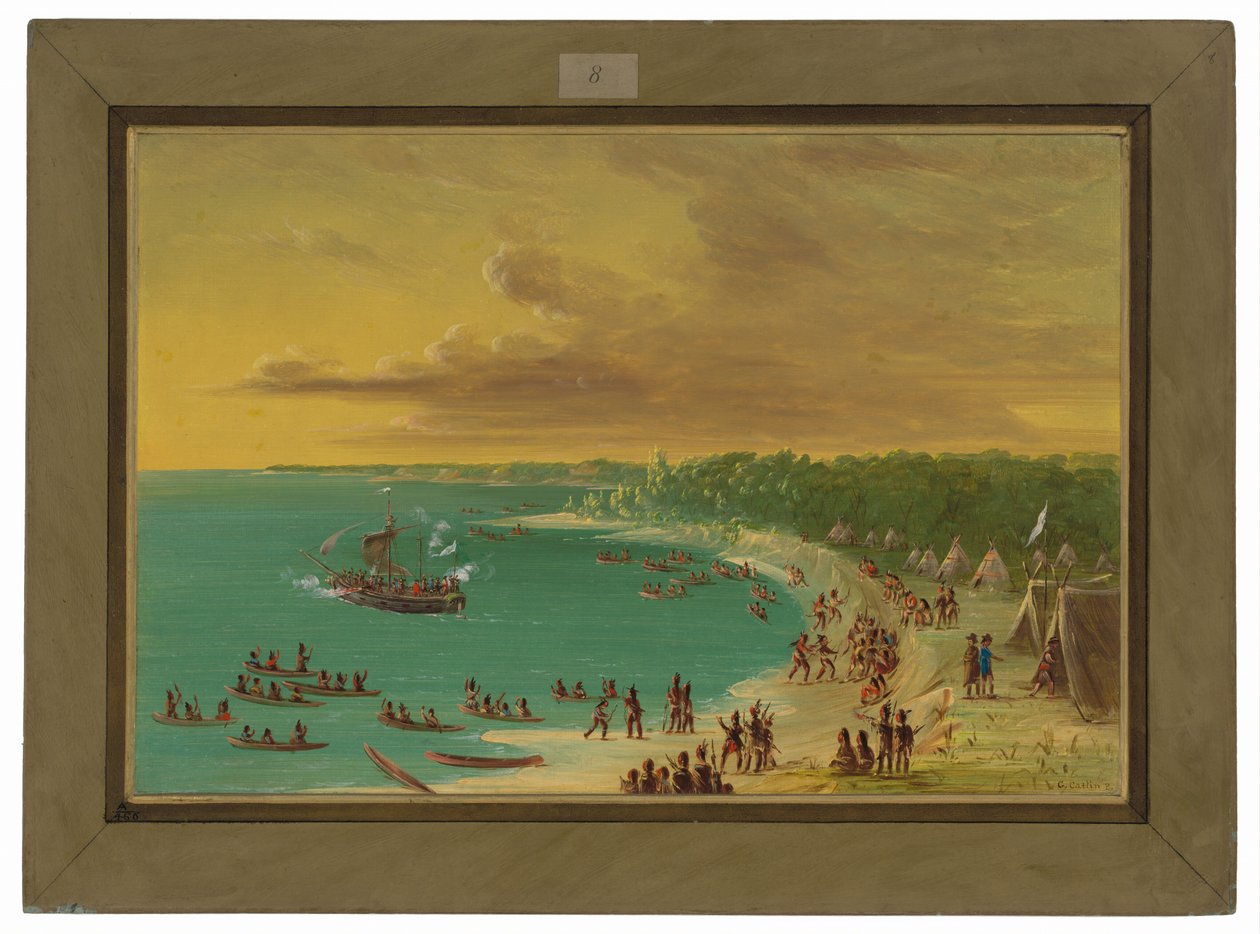 První plavba Griffina na Erijském jezeře. 7. srpna 1679 od George Catlin
