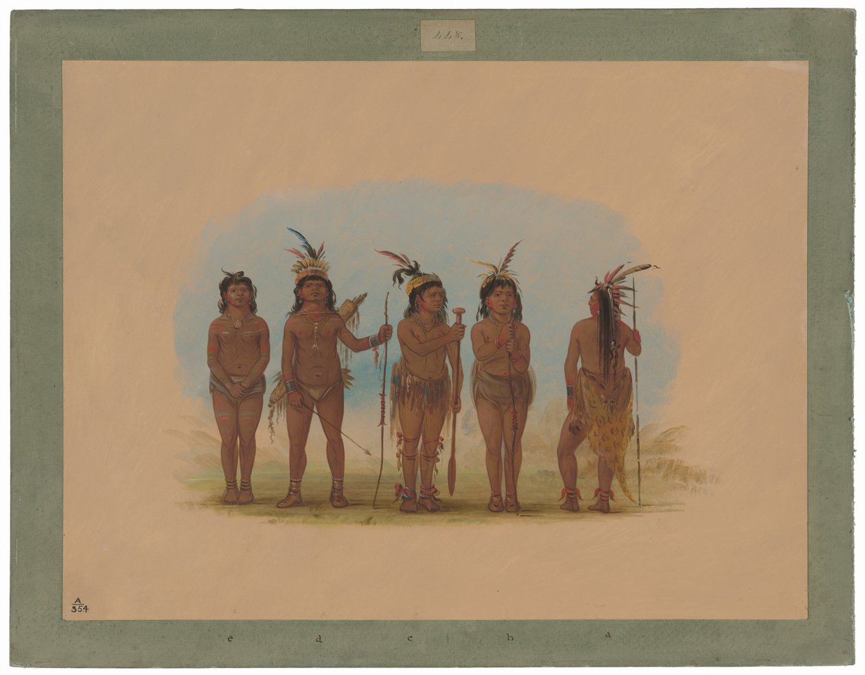 Pět karibských indiánů od George Catlin