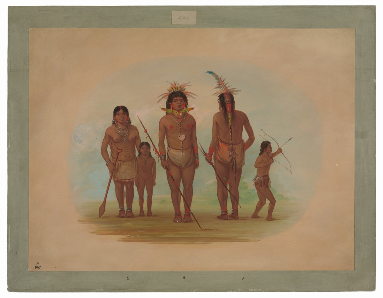 Pět indiánů z kmene Iquito od George Catlin
