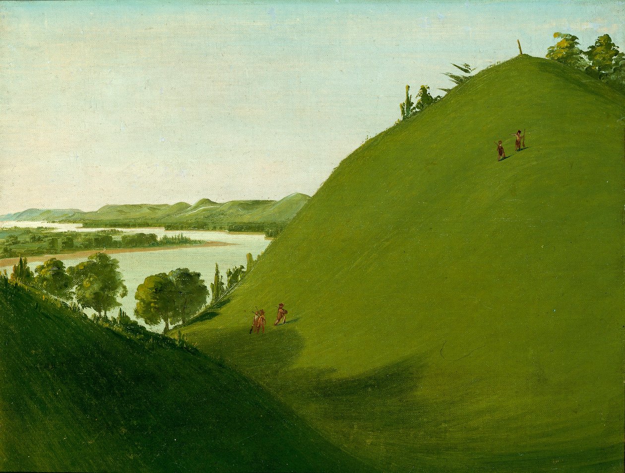 Floydův hrob, kde Lewis a Clark v roce 1804 pohřbili seržanta Floyda od George Catlin