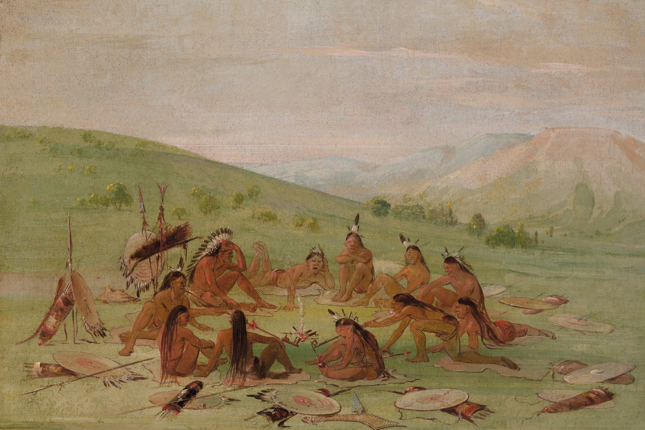 Strana pěší války v Radě, Mandan, 1835-1837. od George Catlin