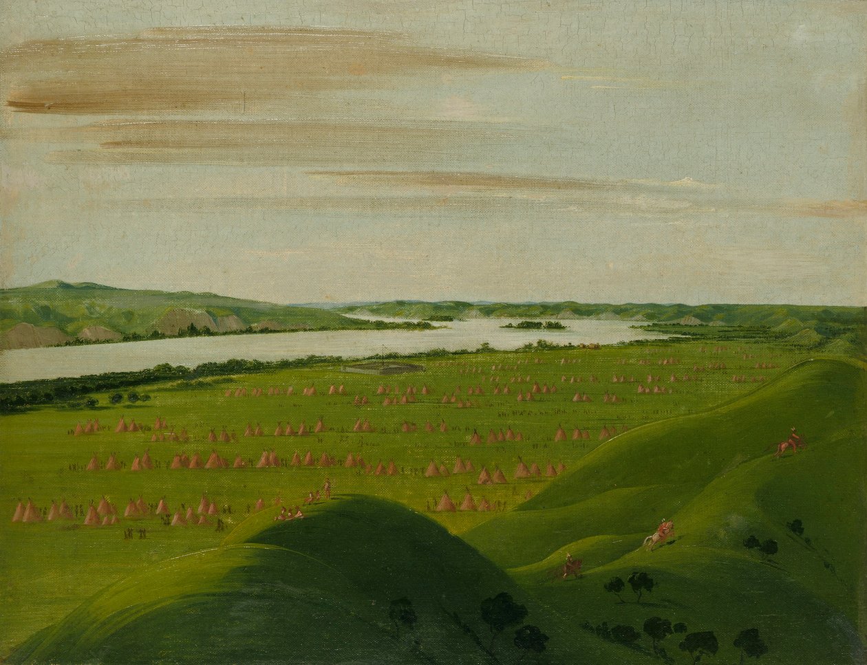 Fort Pierre, ústí řeky Teton, 1200 mil nad Saint Louis od George Catlin